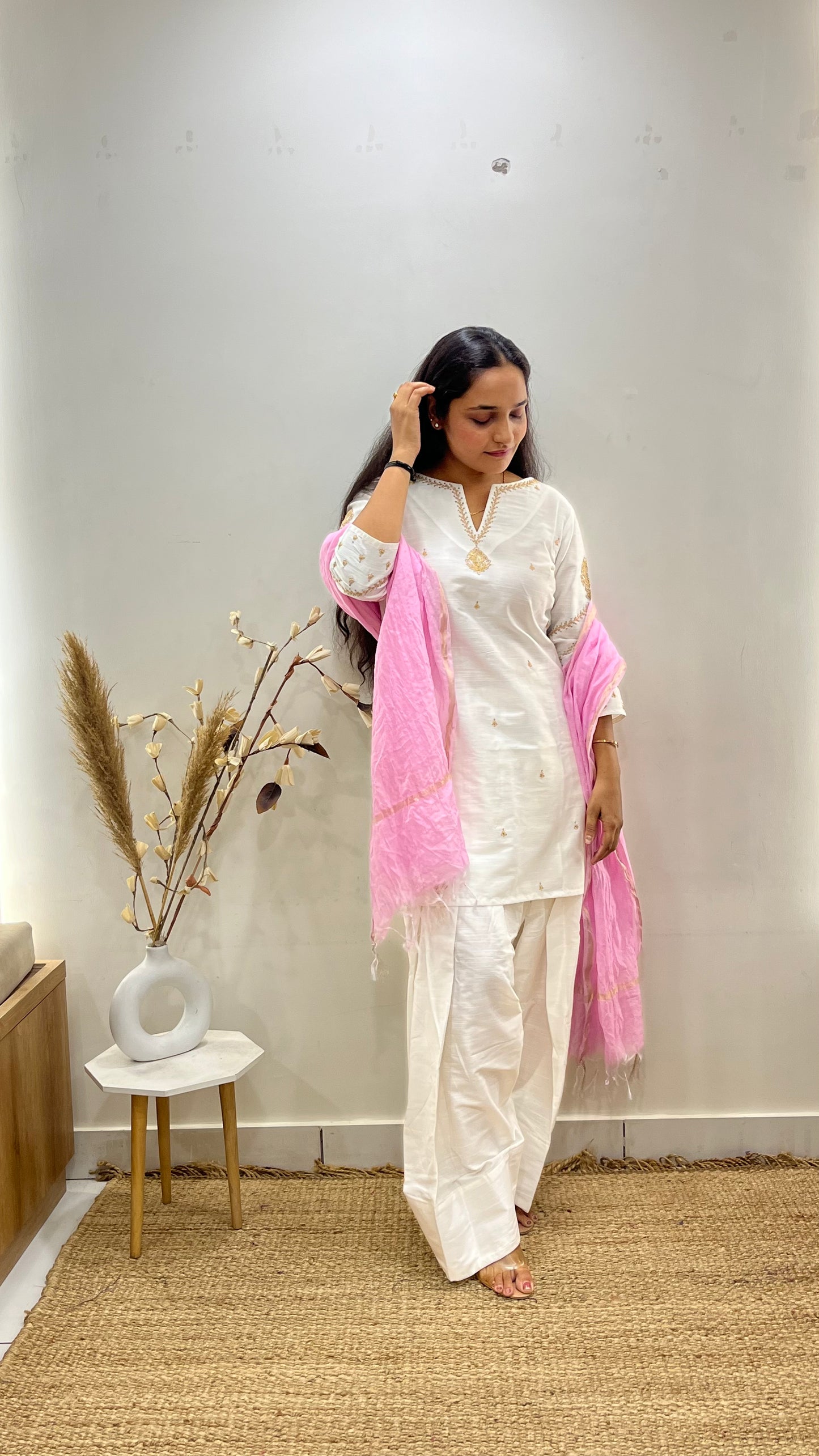 Off White & Pink Farsi Salwar Set