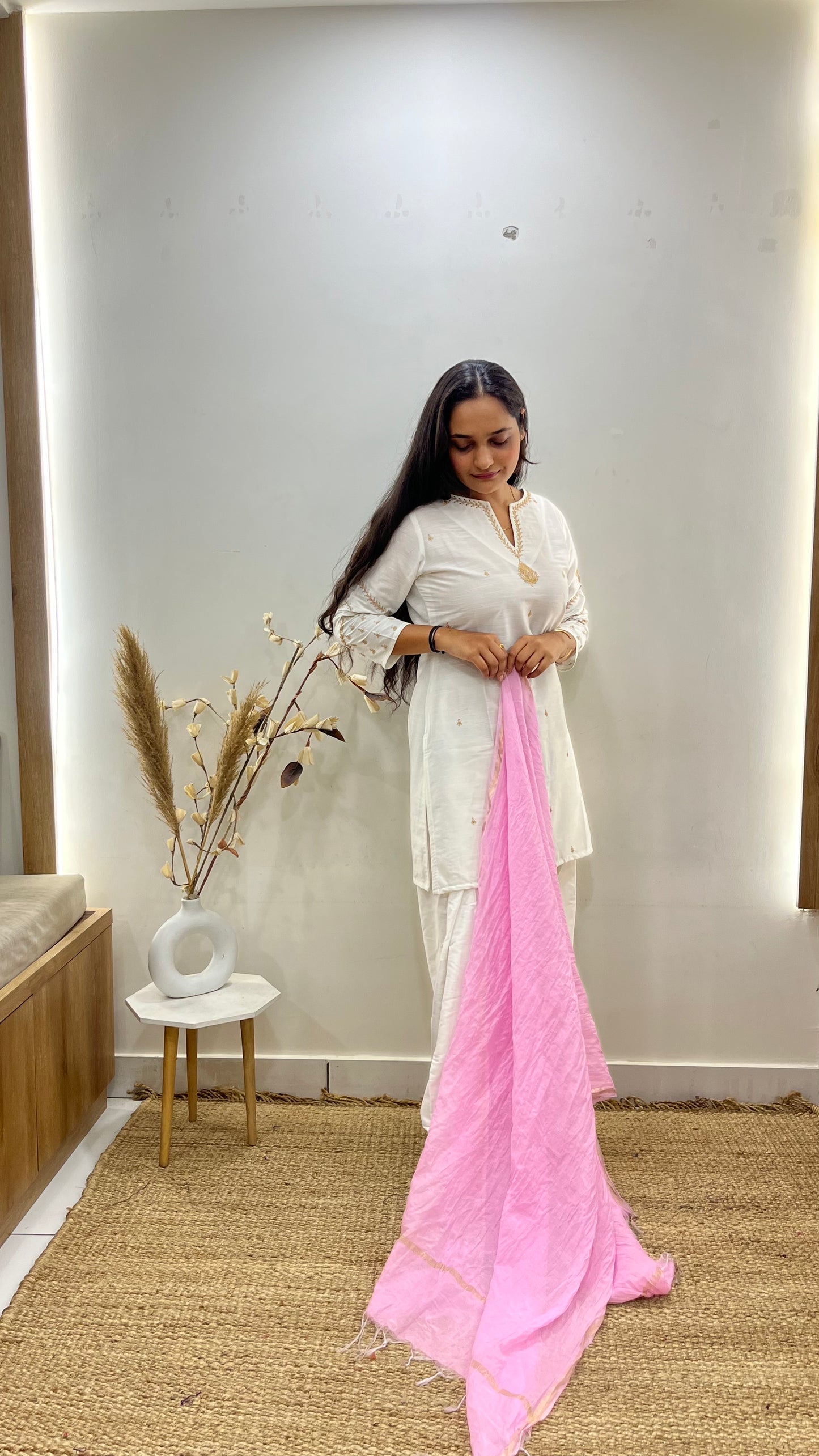 Off White & Pink Farsi Salwar Set