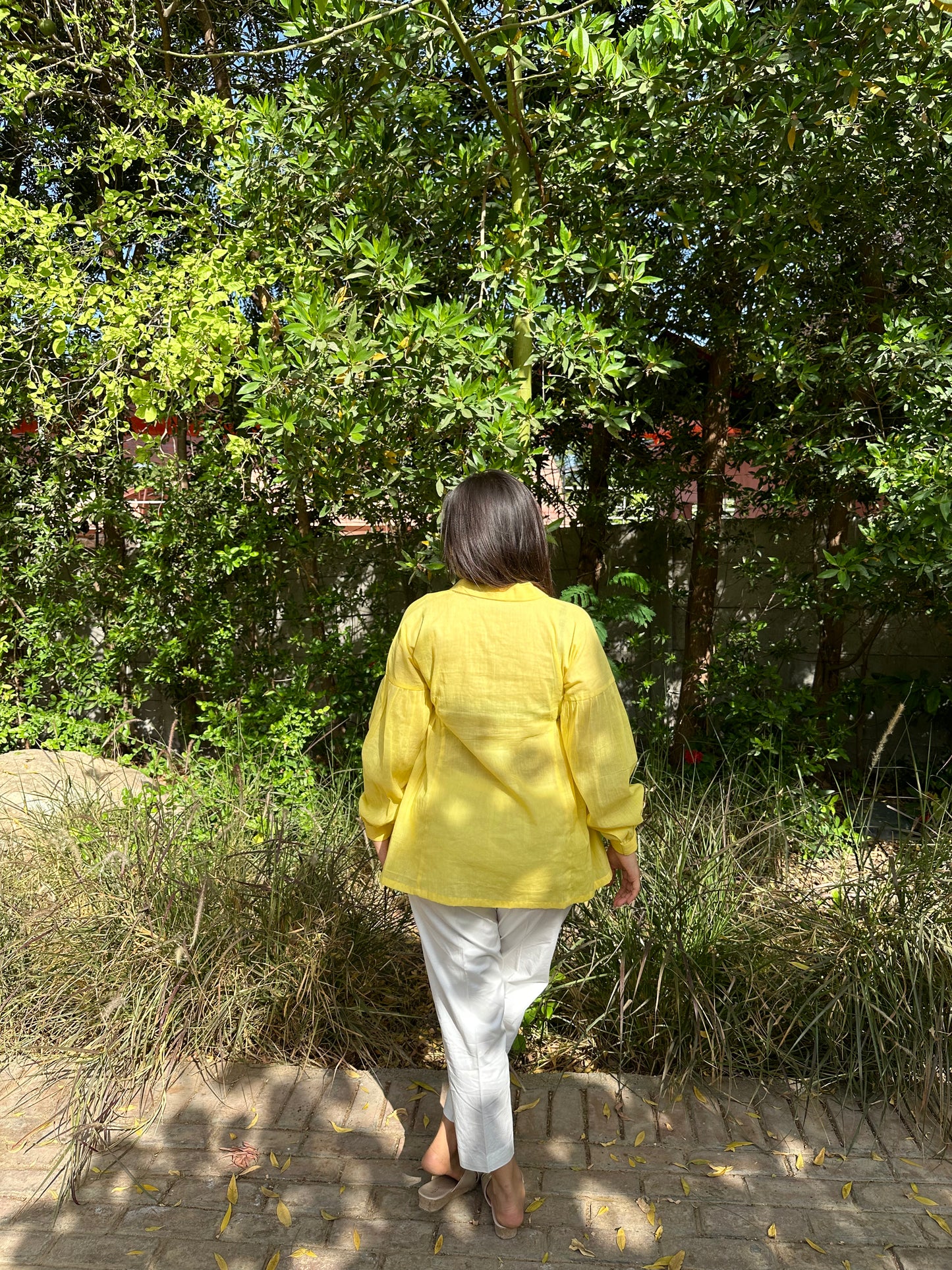 Yellow Embroidered Top