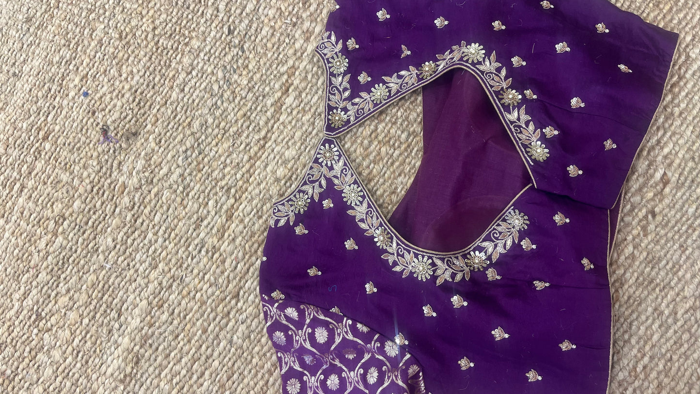 Purple Banarasi Blouse
