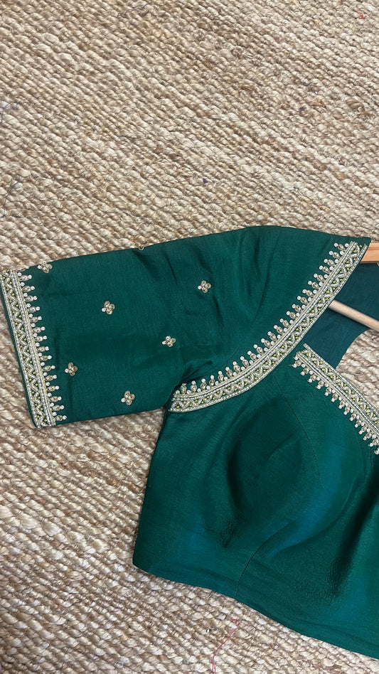 Green Khatwork Blouse