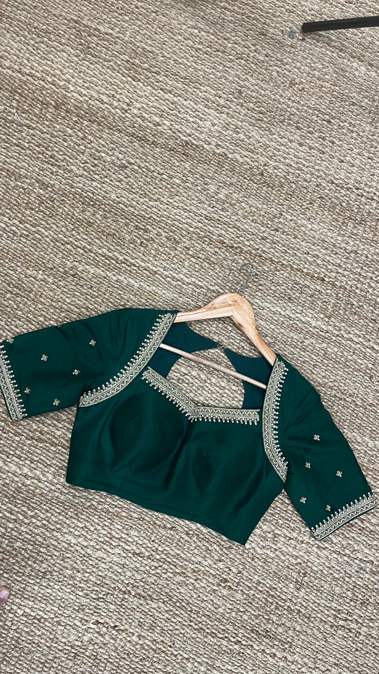 Green Khatwork Blouse