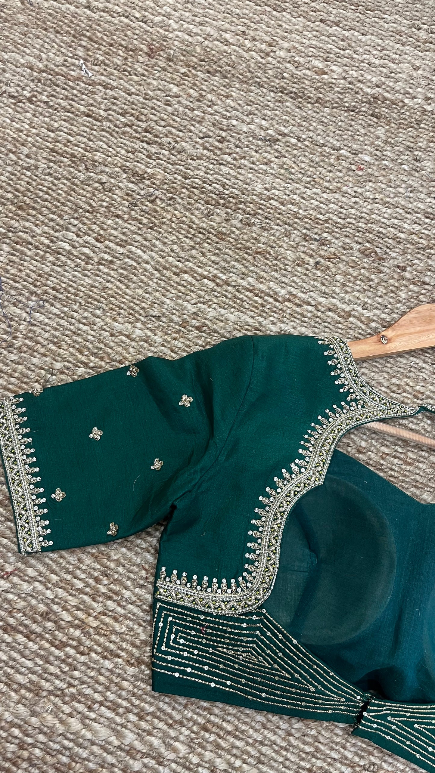 Green Khatwork Blouse