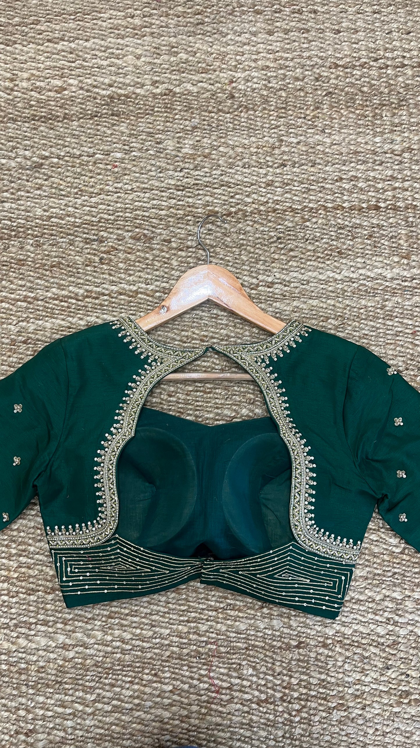 Green Khatwork Blouse