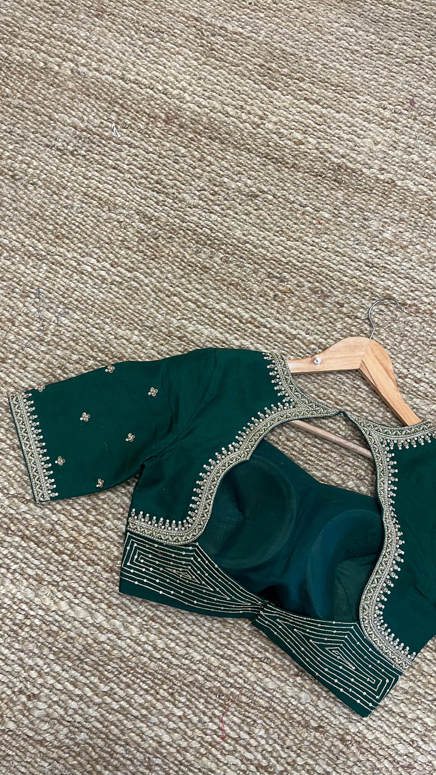 Green Khatwork Blouse