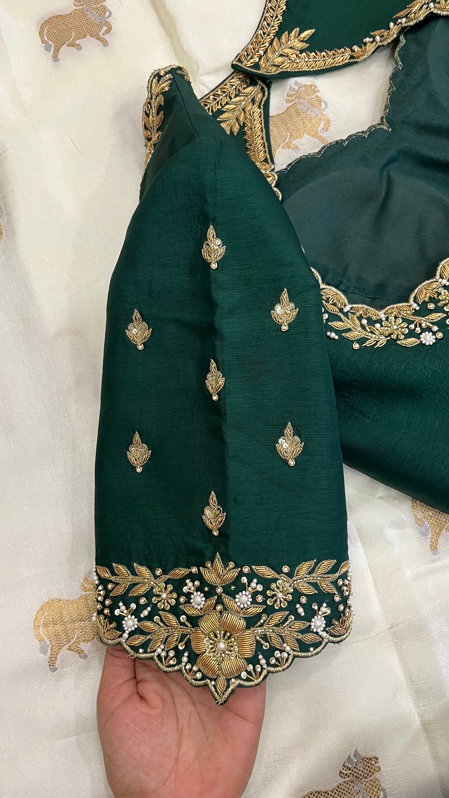 White Patola Saree Blouse