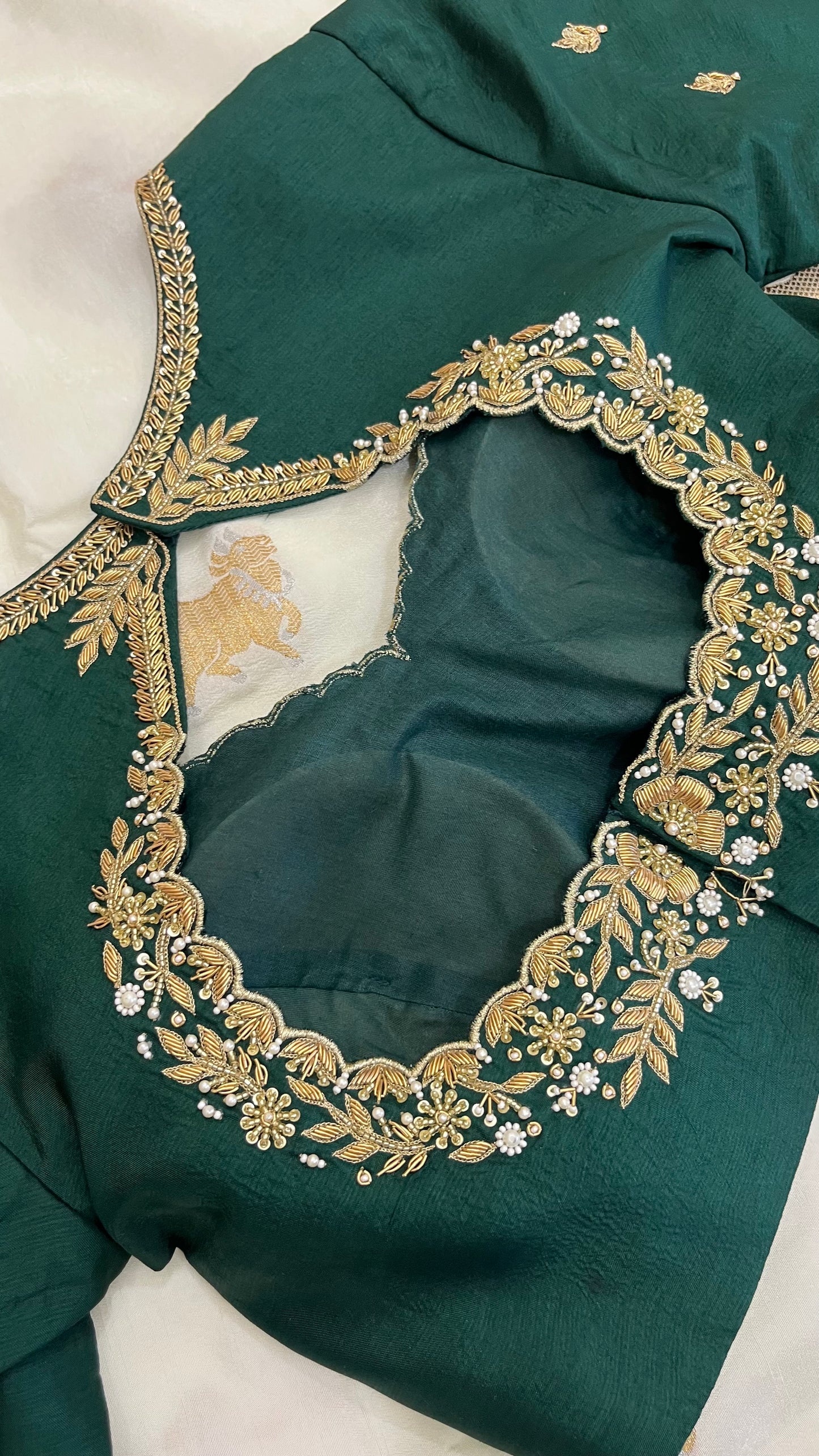 White Patola Saree Blouse