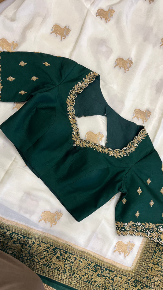 White Patola Saree Blouse