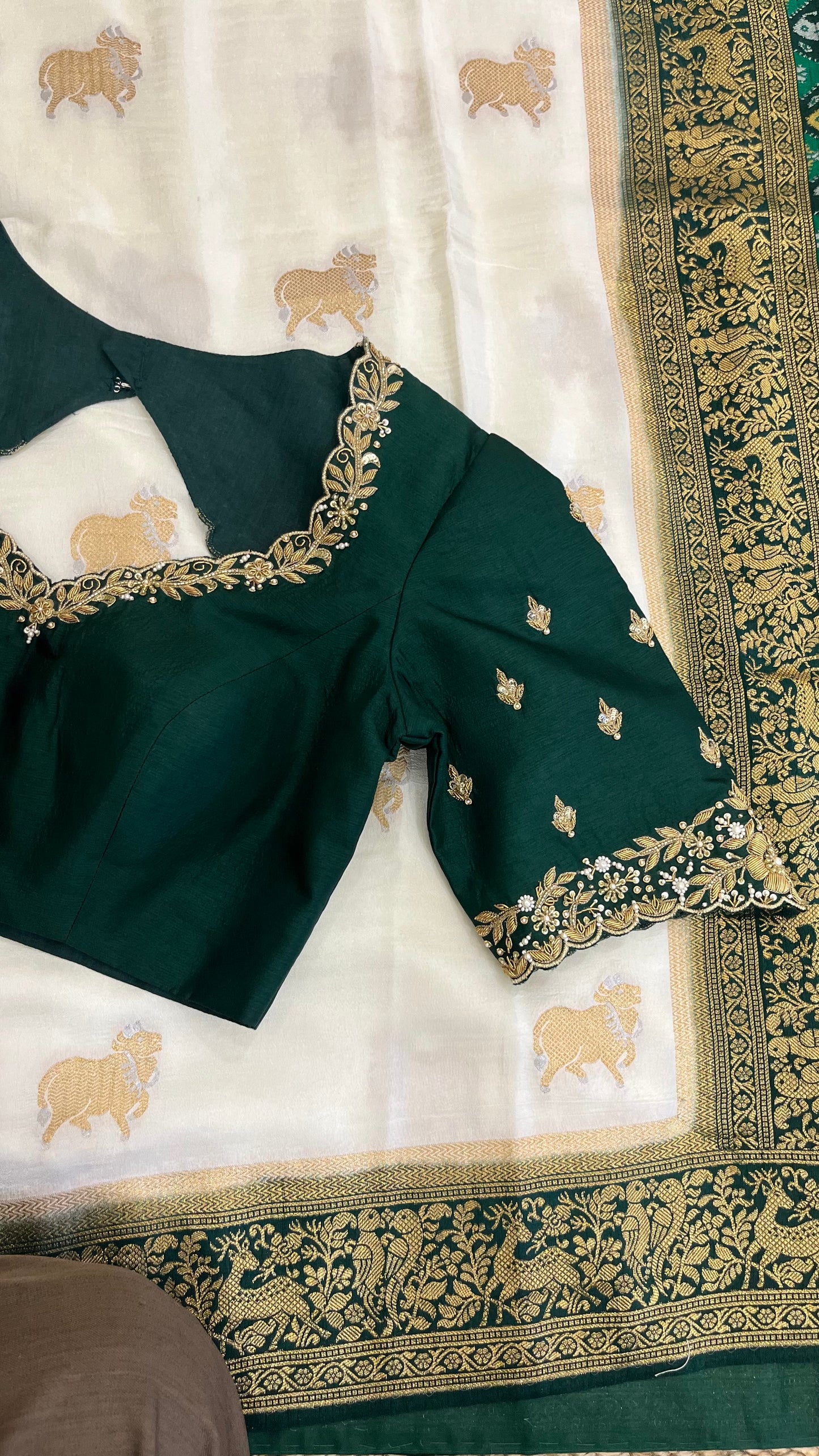 White Patola Saree Blouse