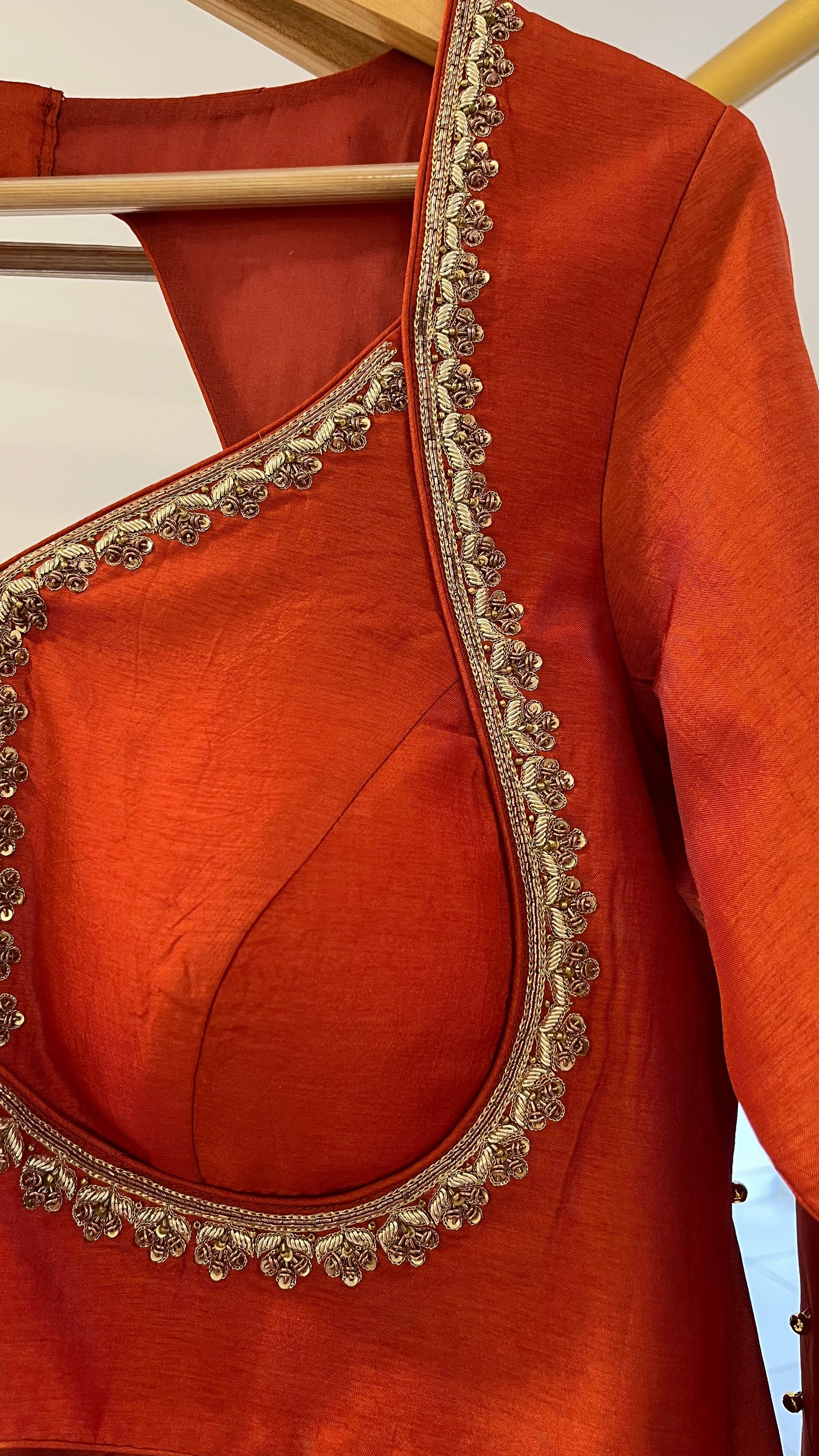 Rust Ghunghroo Lehenga Set
