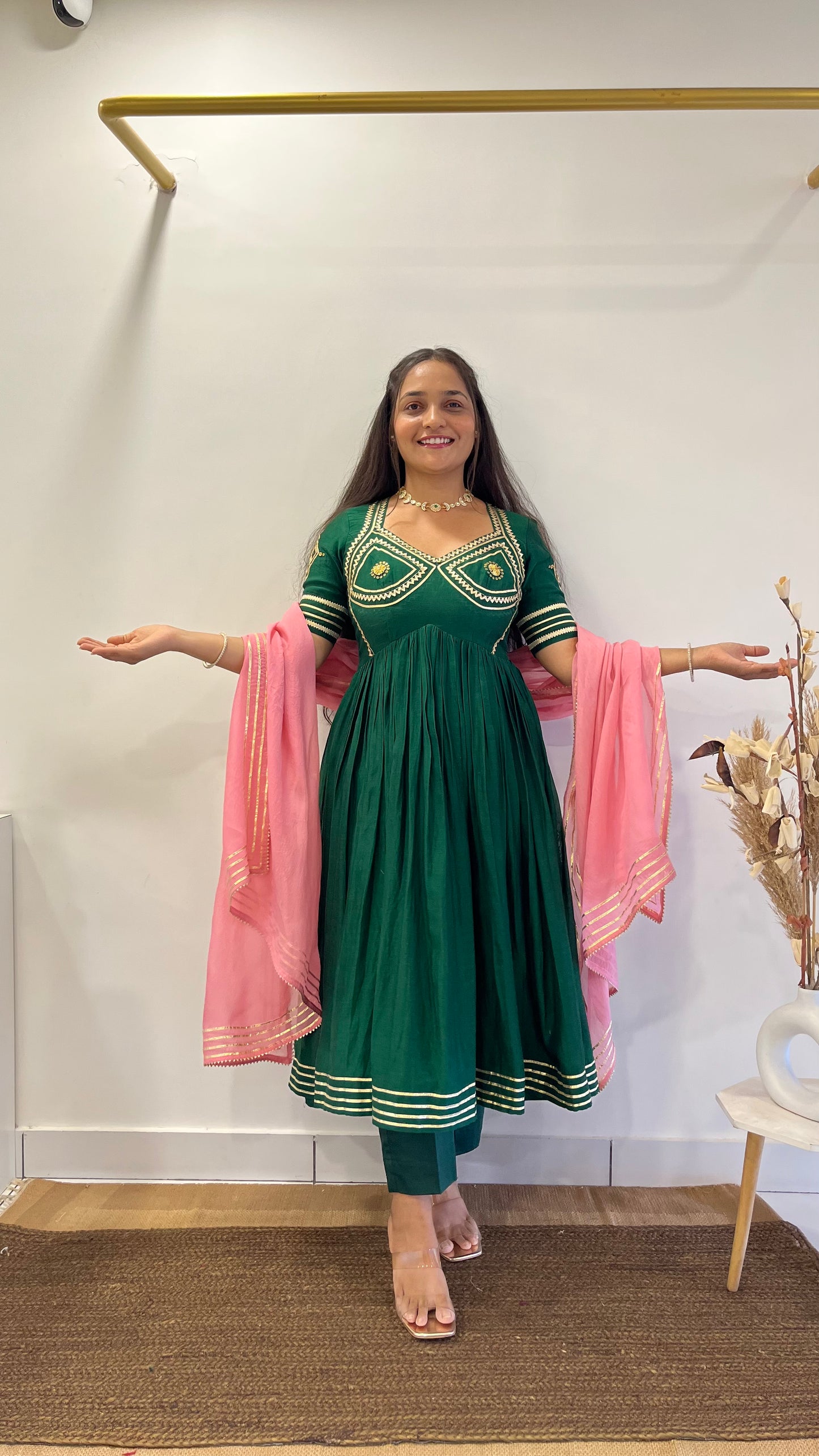 Green & Pink Aangi Anarkali