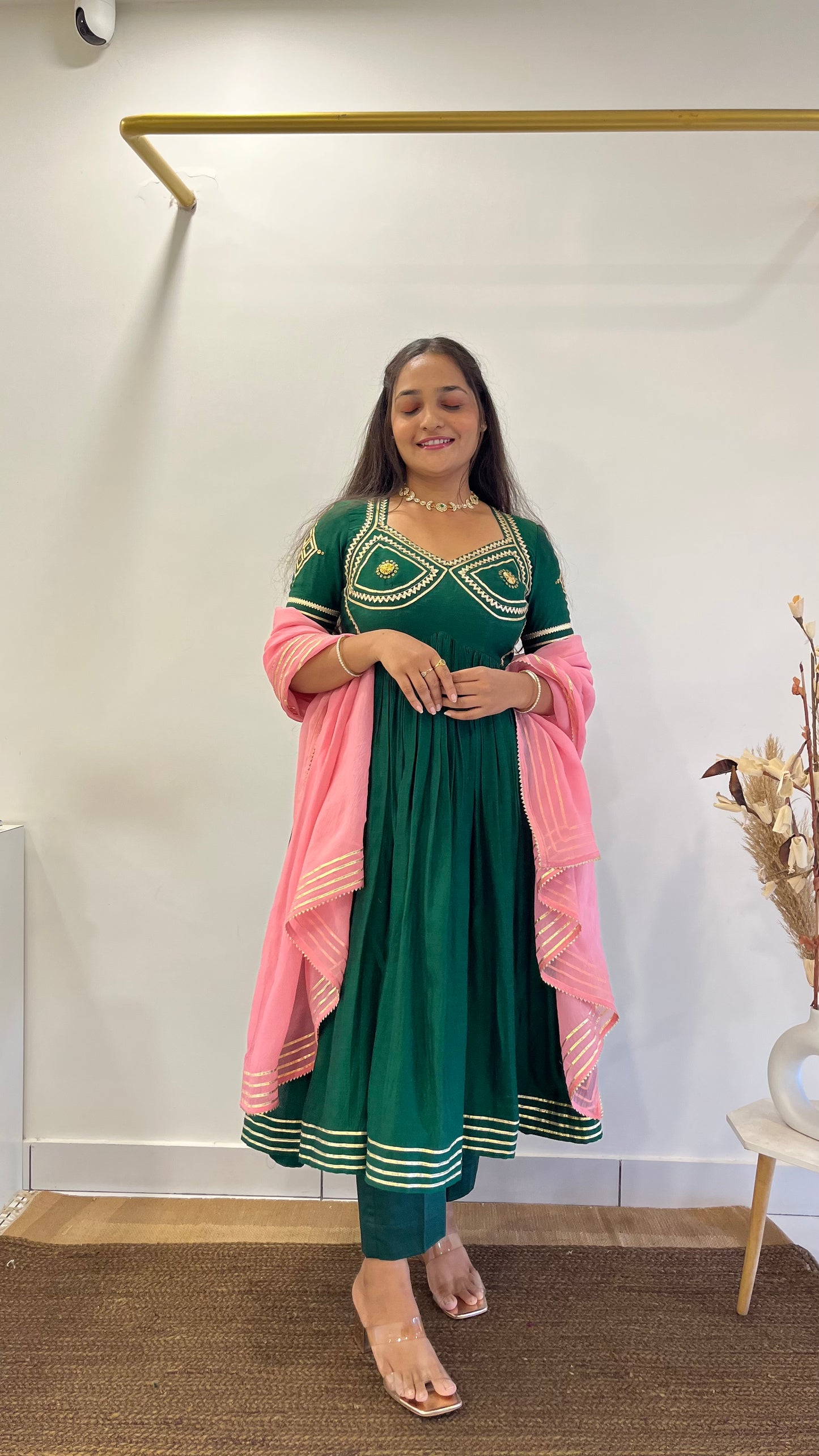 Green & Pink Aangi Anarkali
