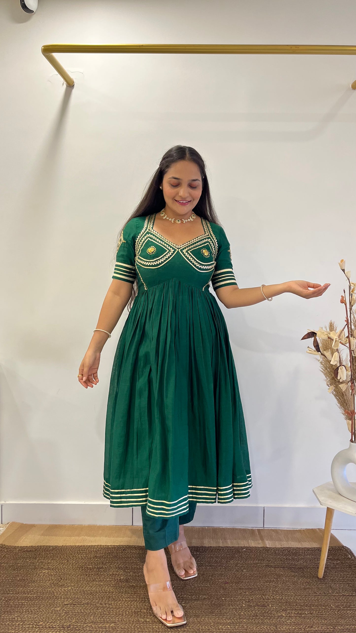Green & Pink Aangi Anarkali