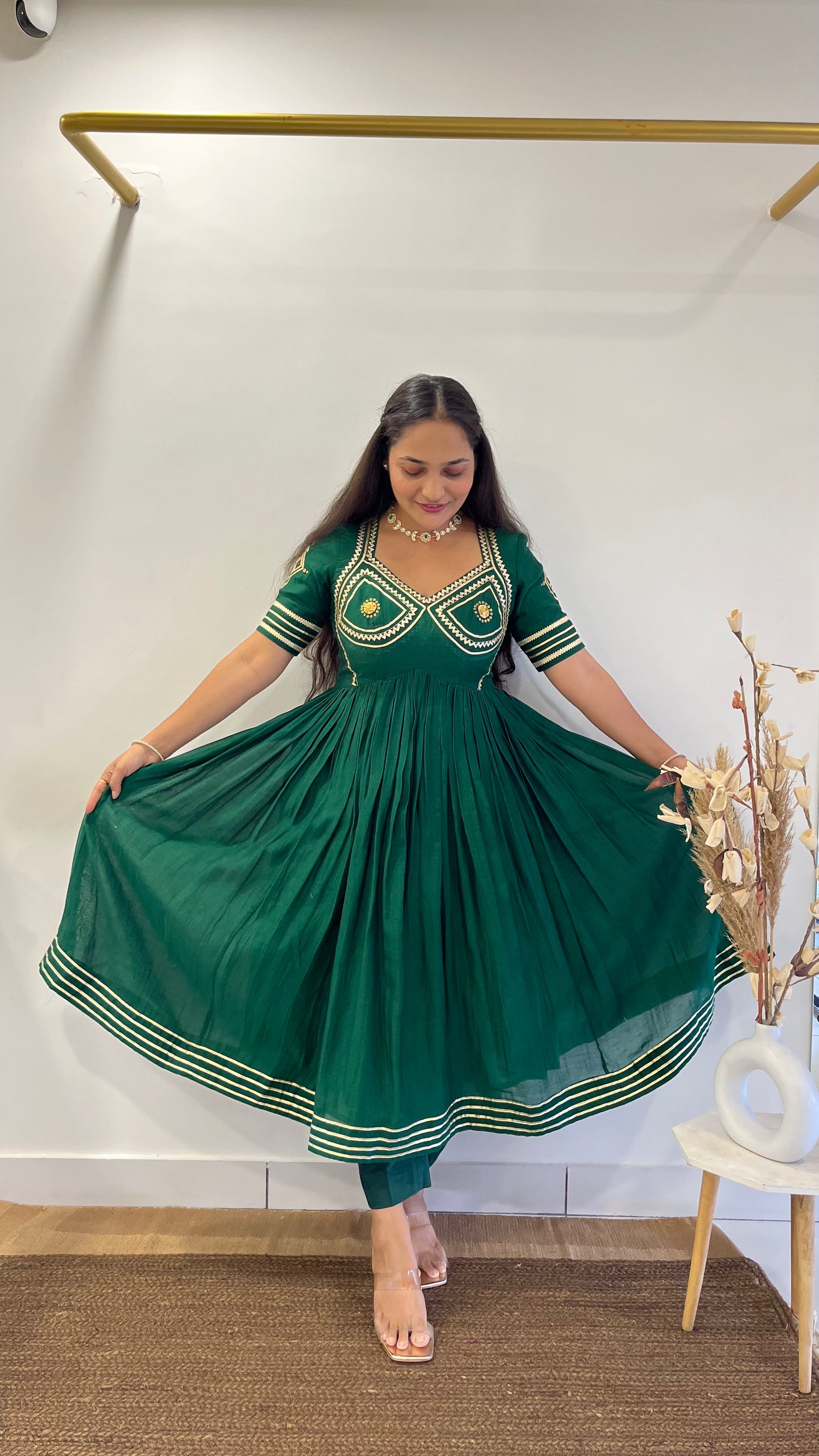 Green & Pink Aangi Anarkali