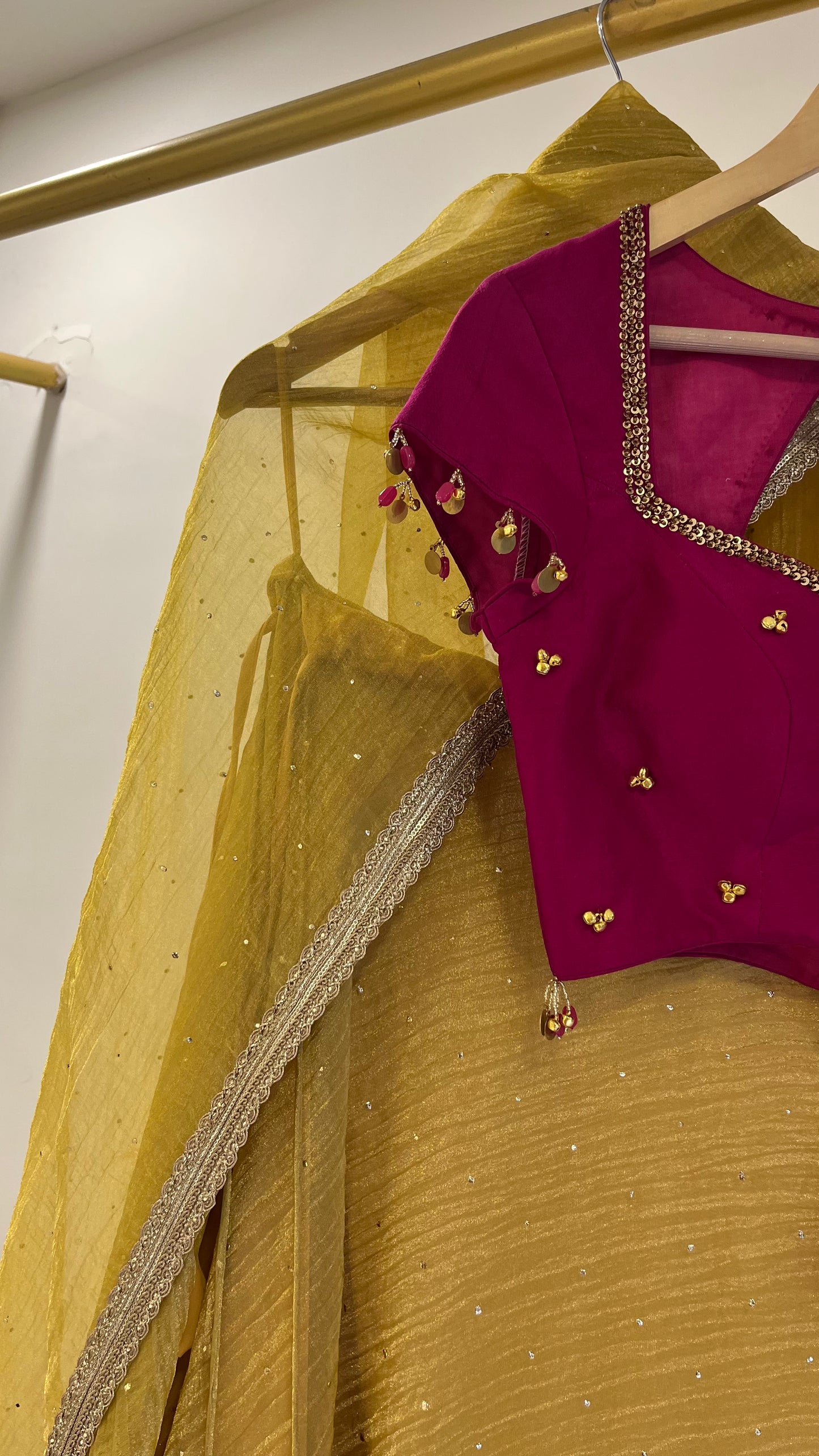 Golden Lehenga with Ghunghroo Blouse