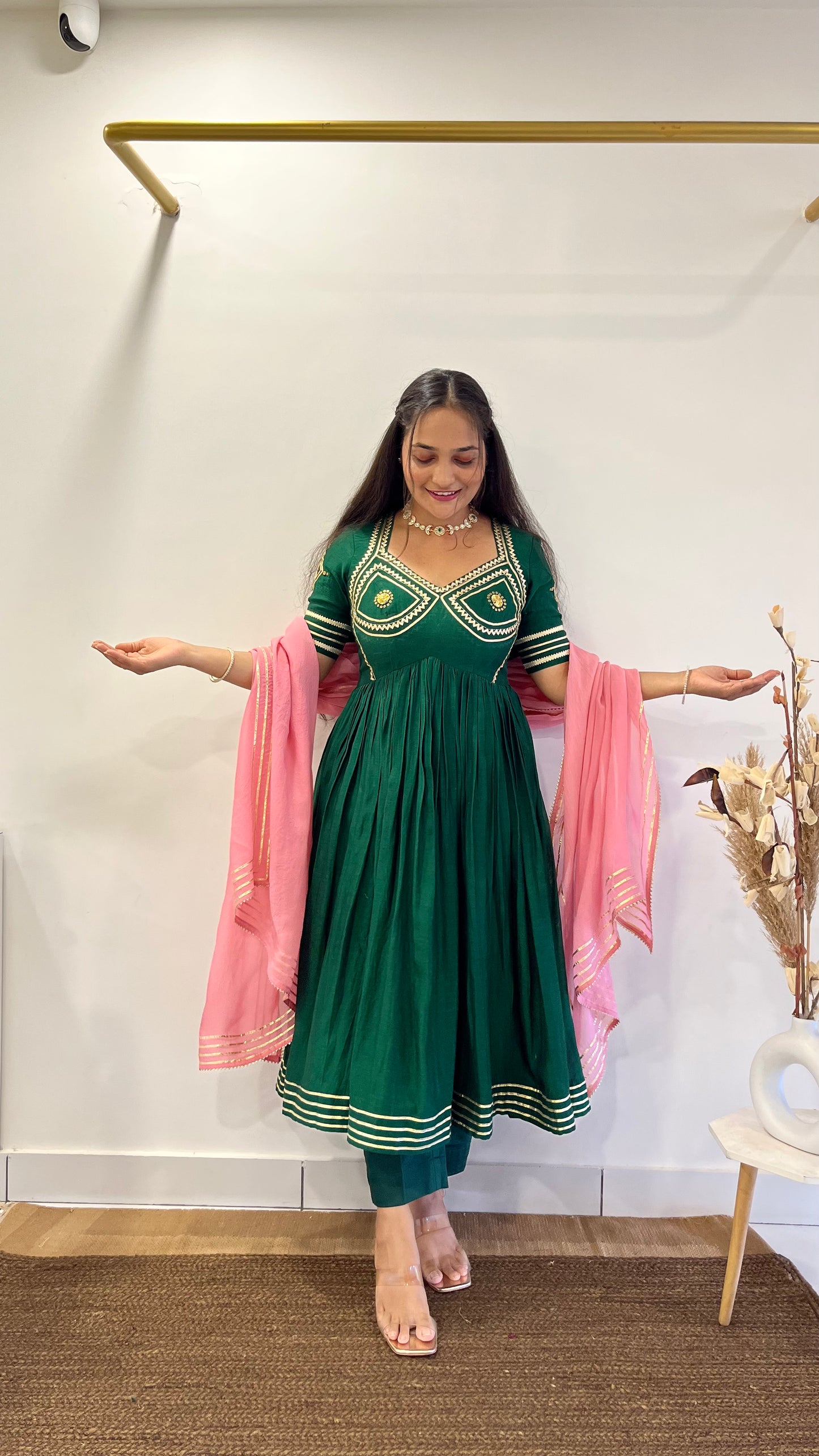 Green & Pink Aangi Anarkali