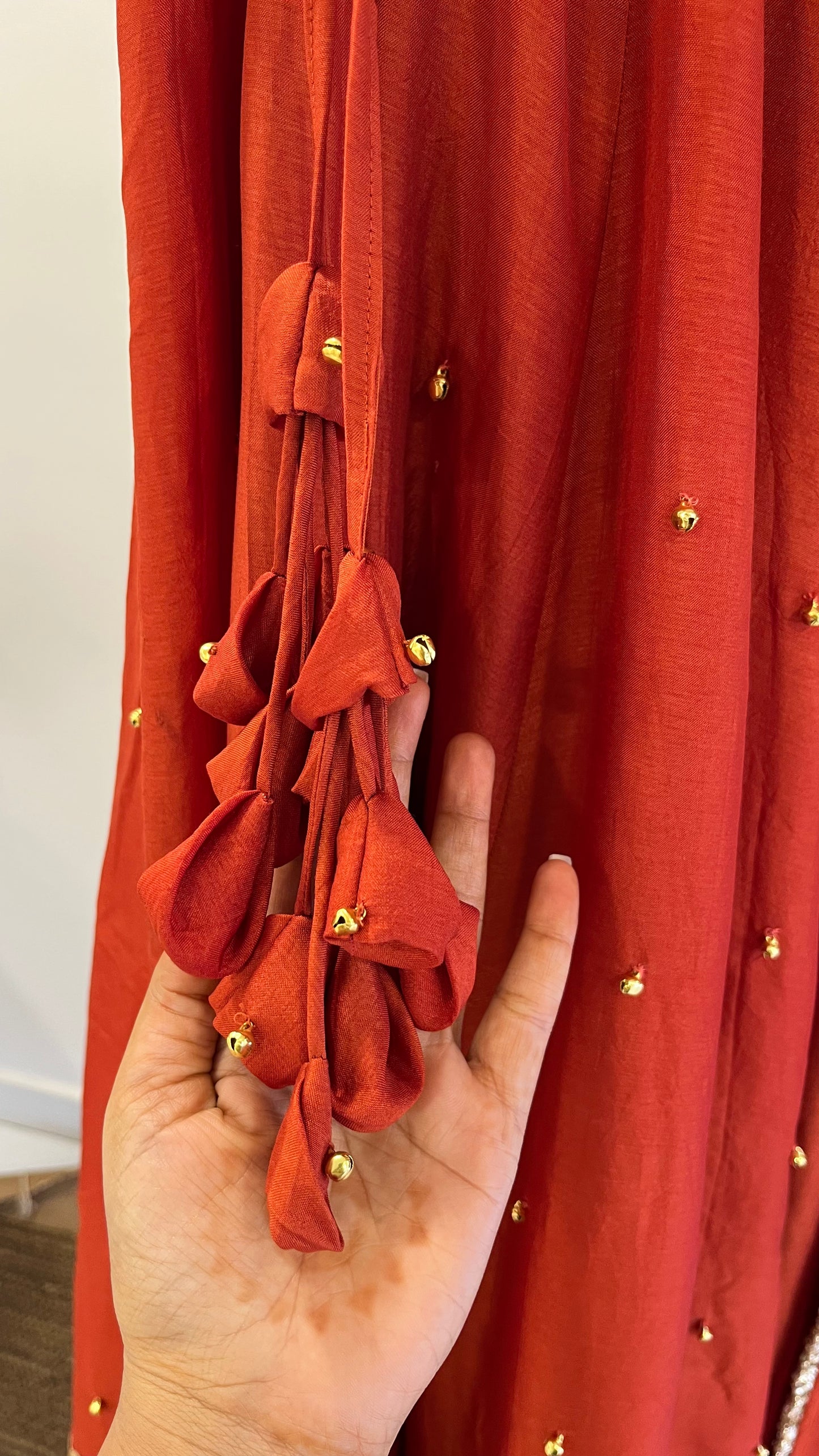 Rust Ghunghroo Lehenga Set