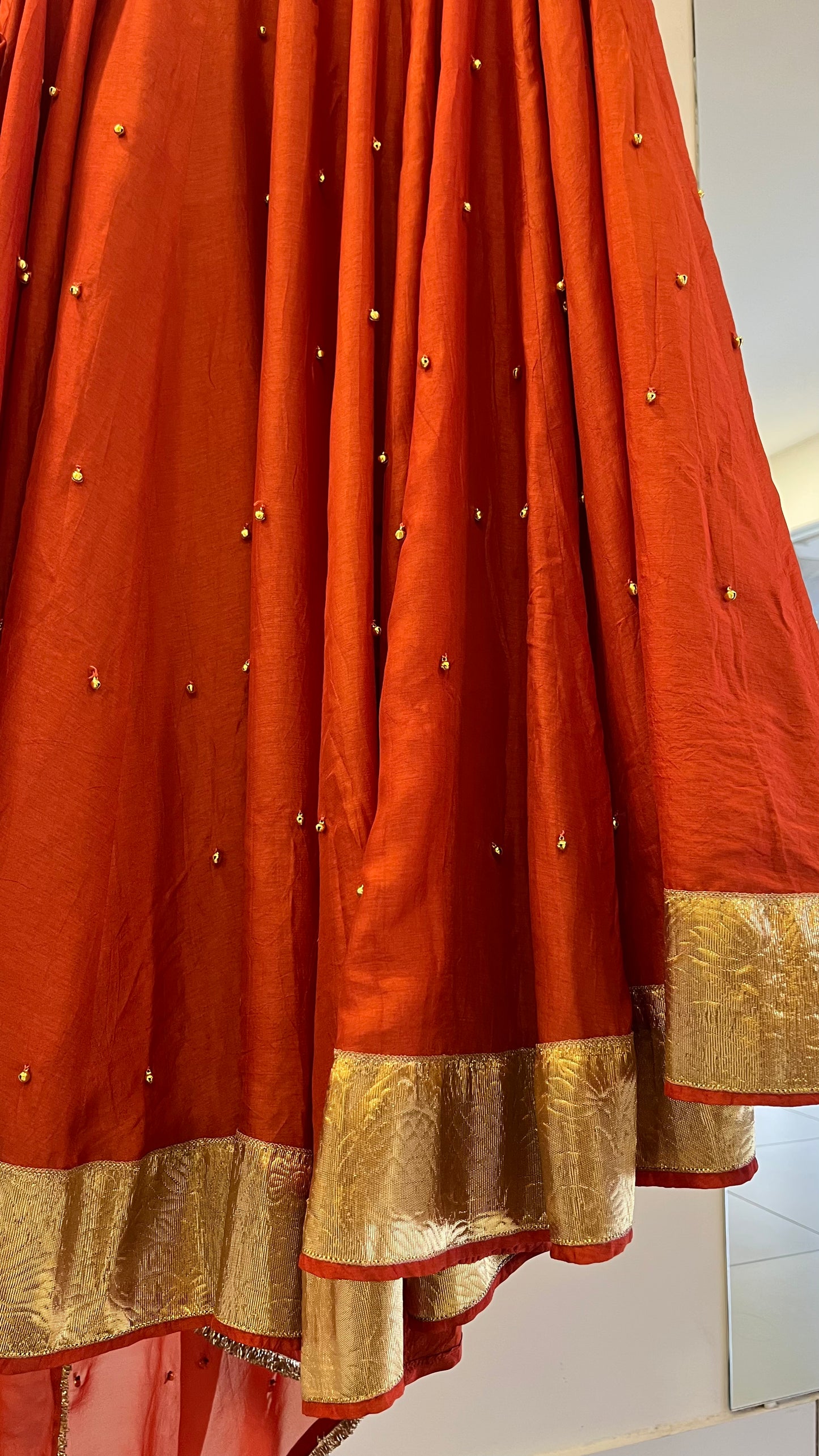 Rust Ghunghroo Lehenga Set