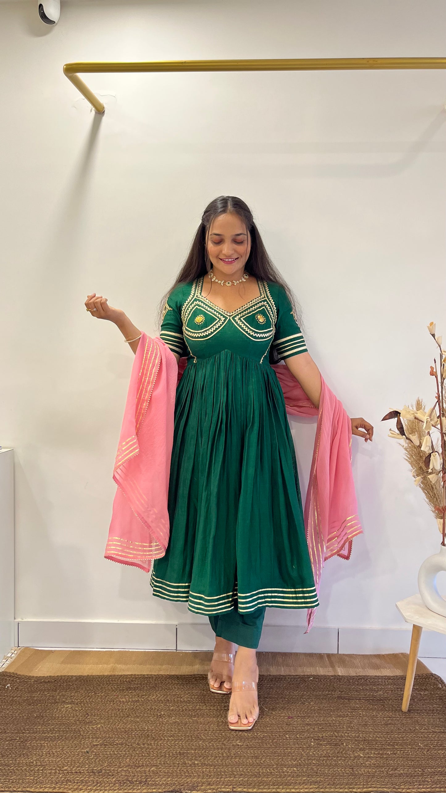 Green & Pink Aangi Anarkali