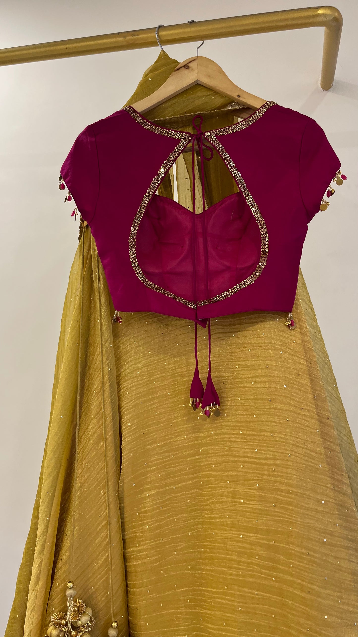 Golden Lehenga with Ghunghroo Blouse