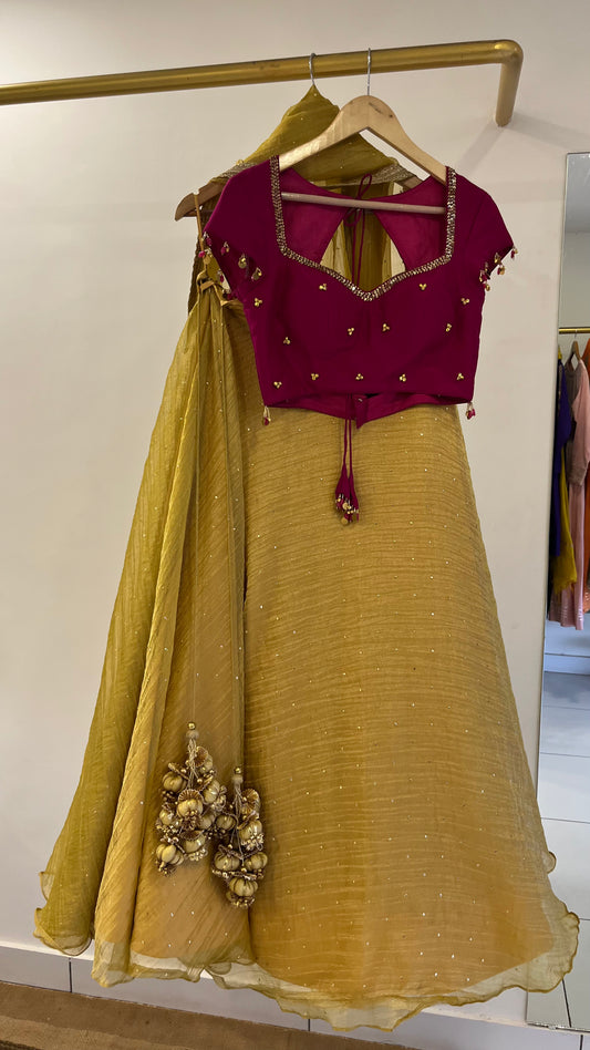 Golden Lehenga with Ghunghroo Blouse
