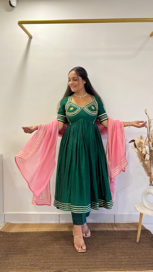 Green & Pink Aangi Anarkali