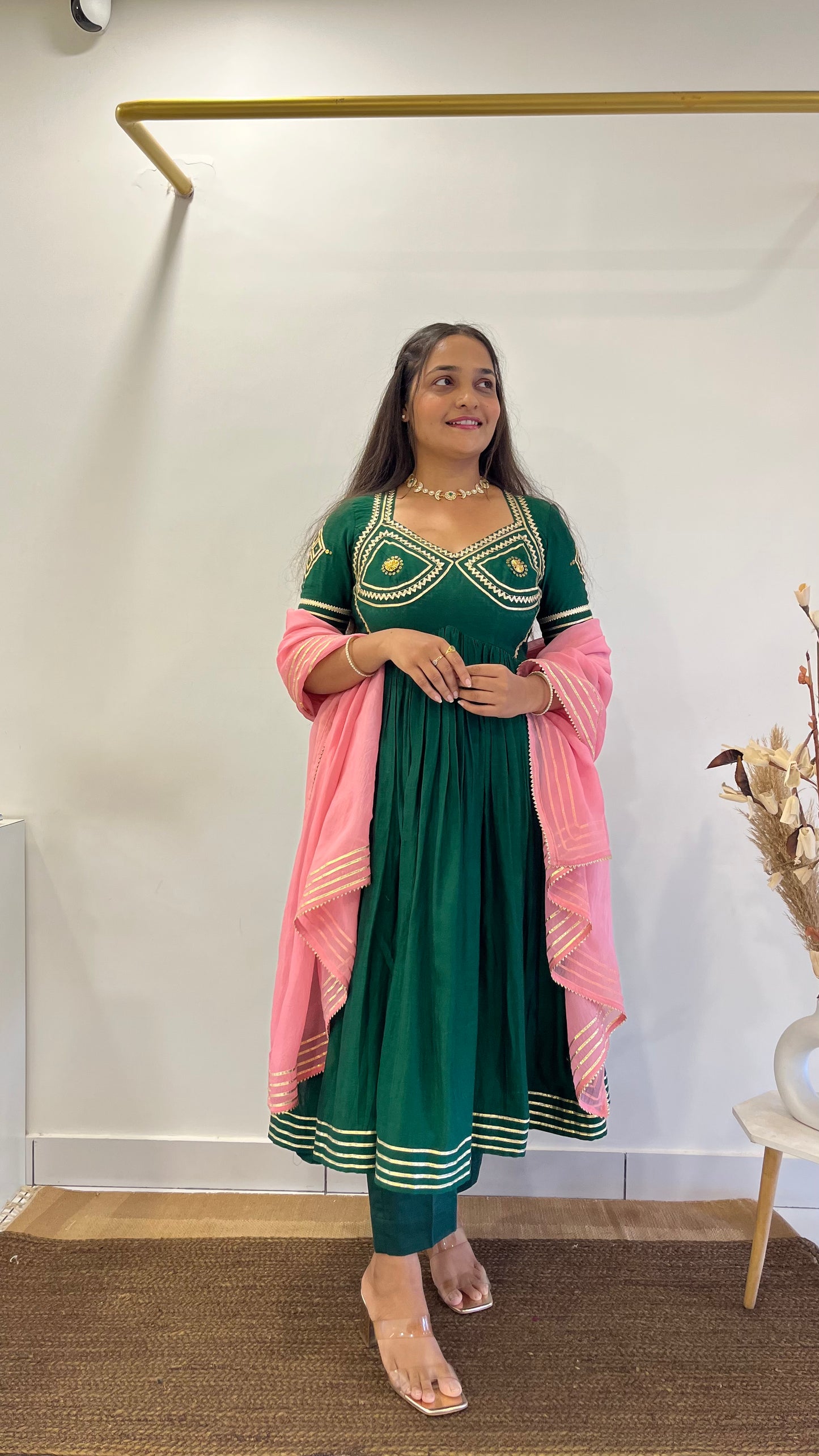 Green & Pink Aangi Anarkali