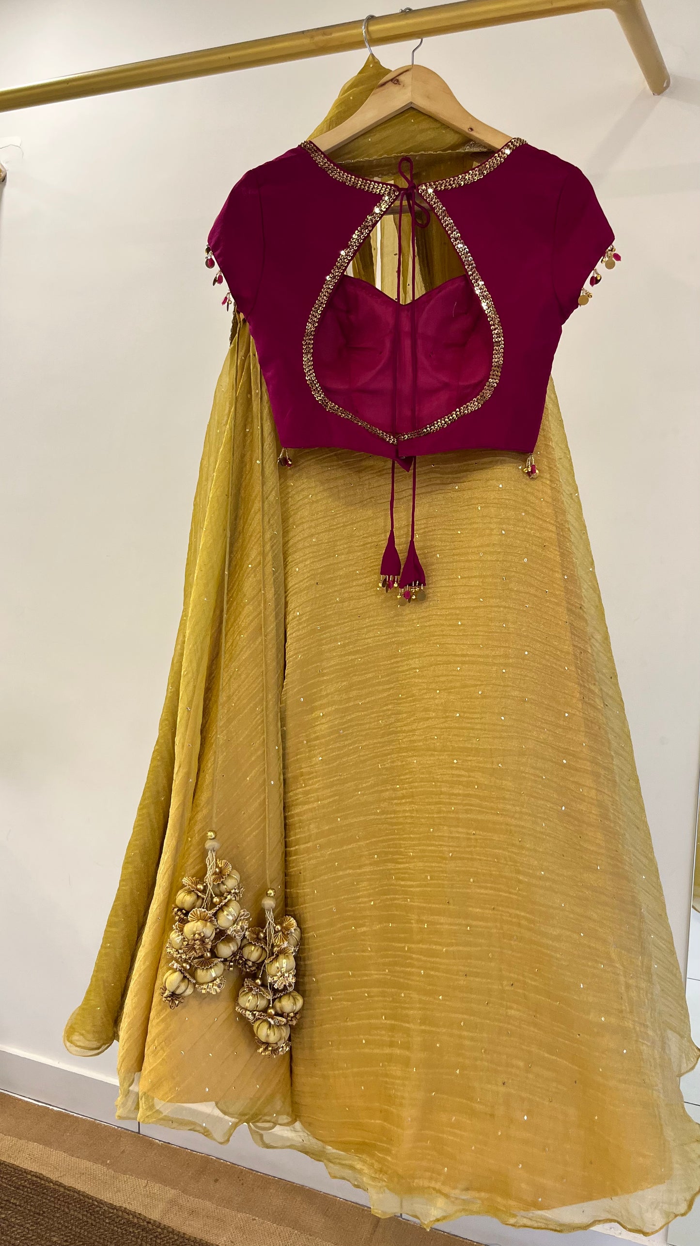 Golden Lehenga with Ghunghroo Blouse