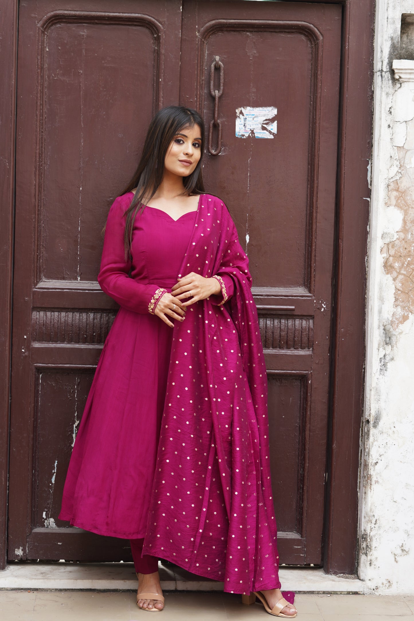 Burgundy Anarkali