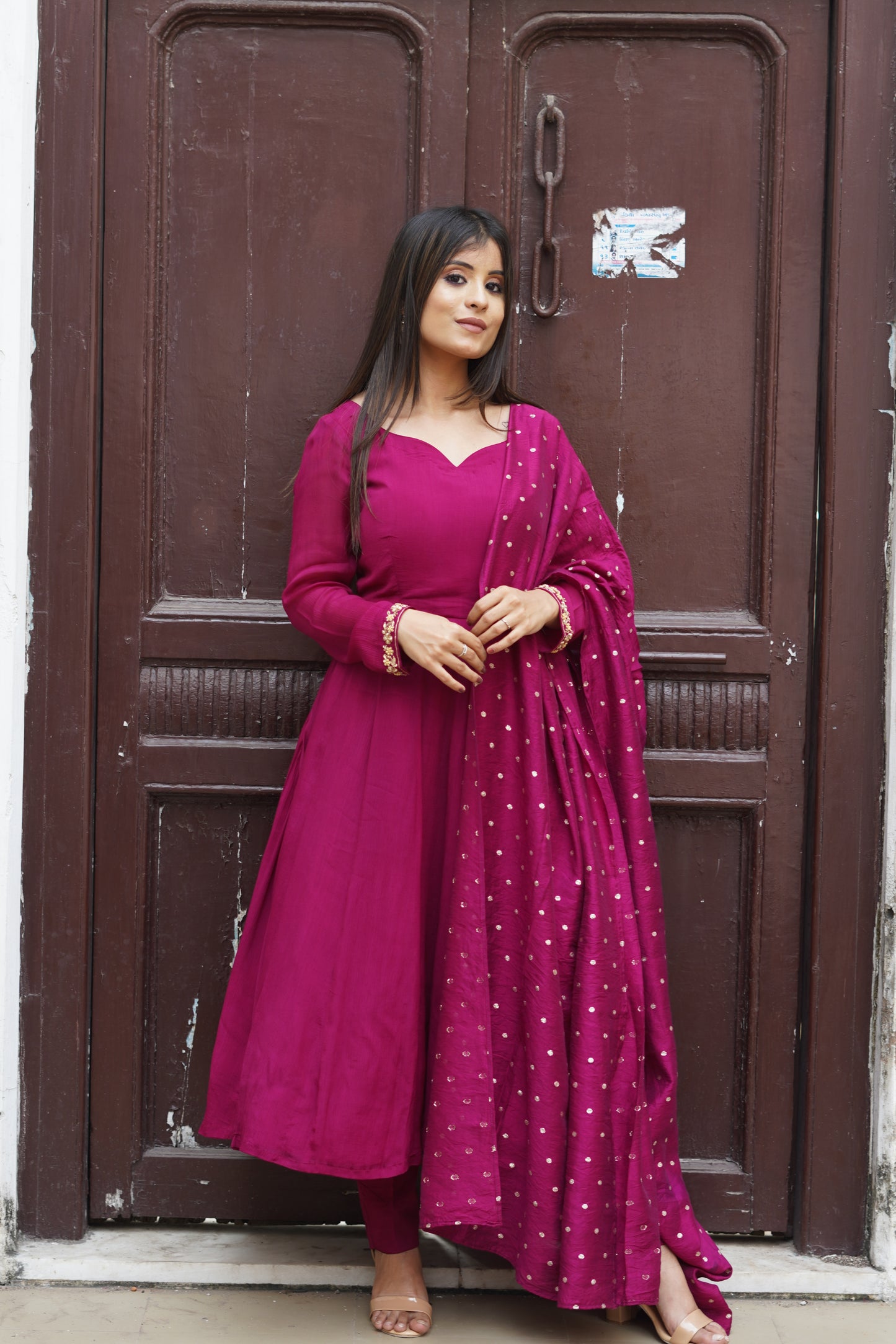 Burgundy Anarkali