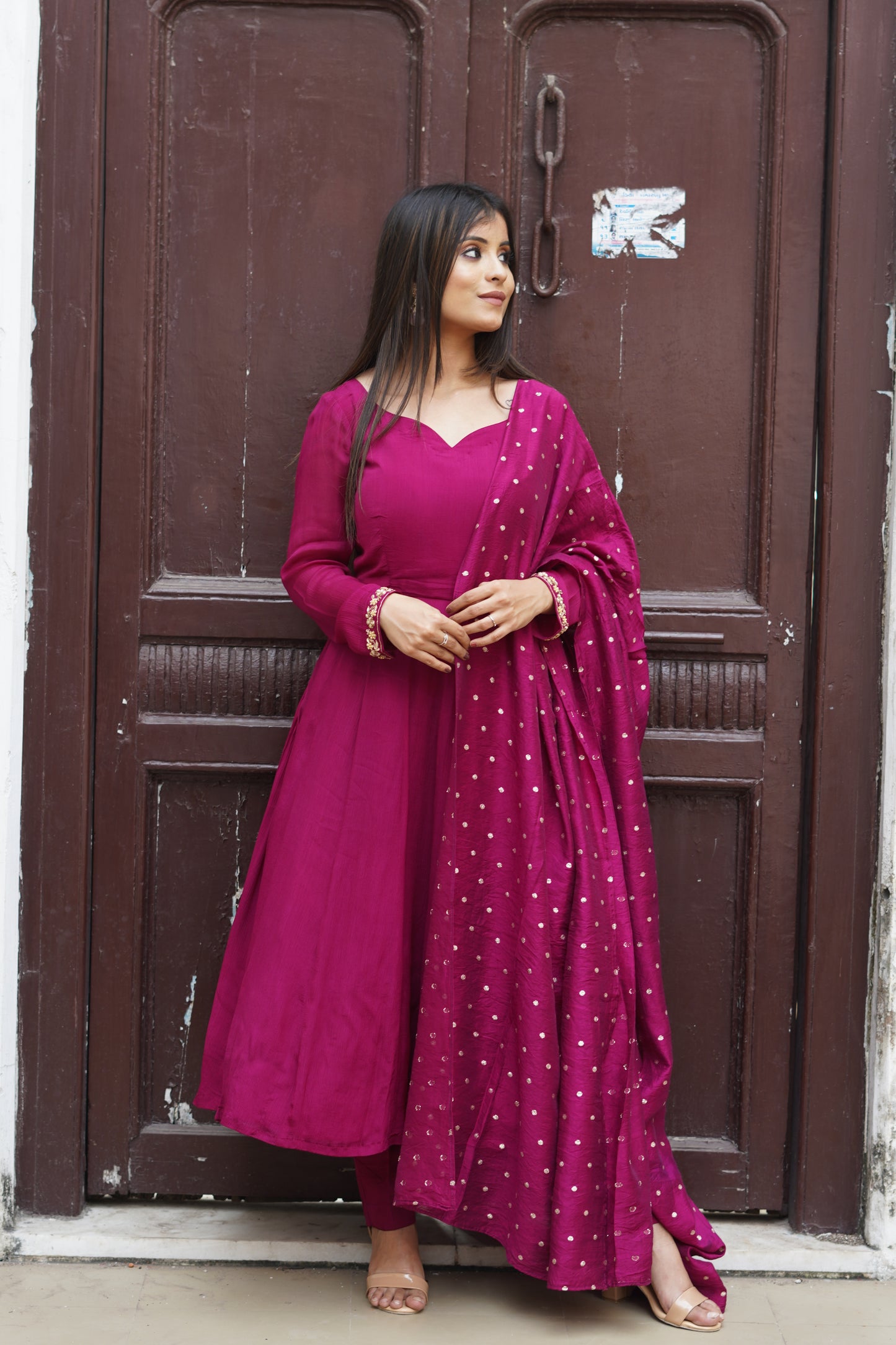 Burgundy Anarkali