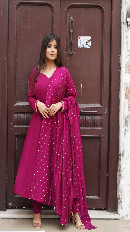 Burgundy Anarkali