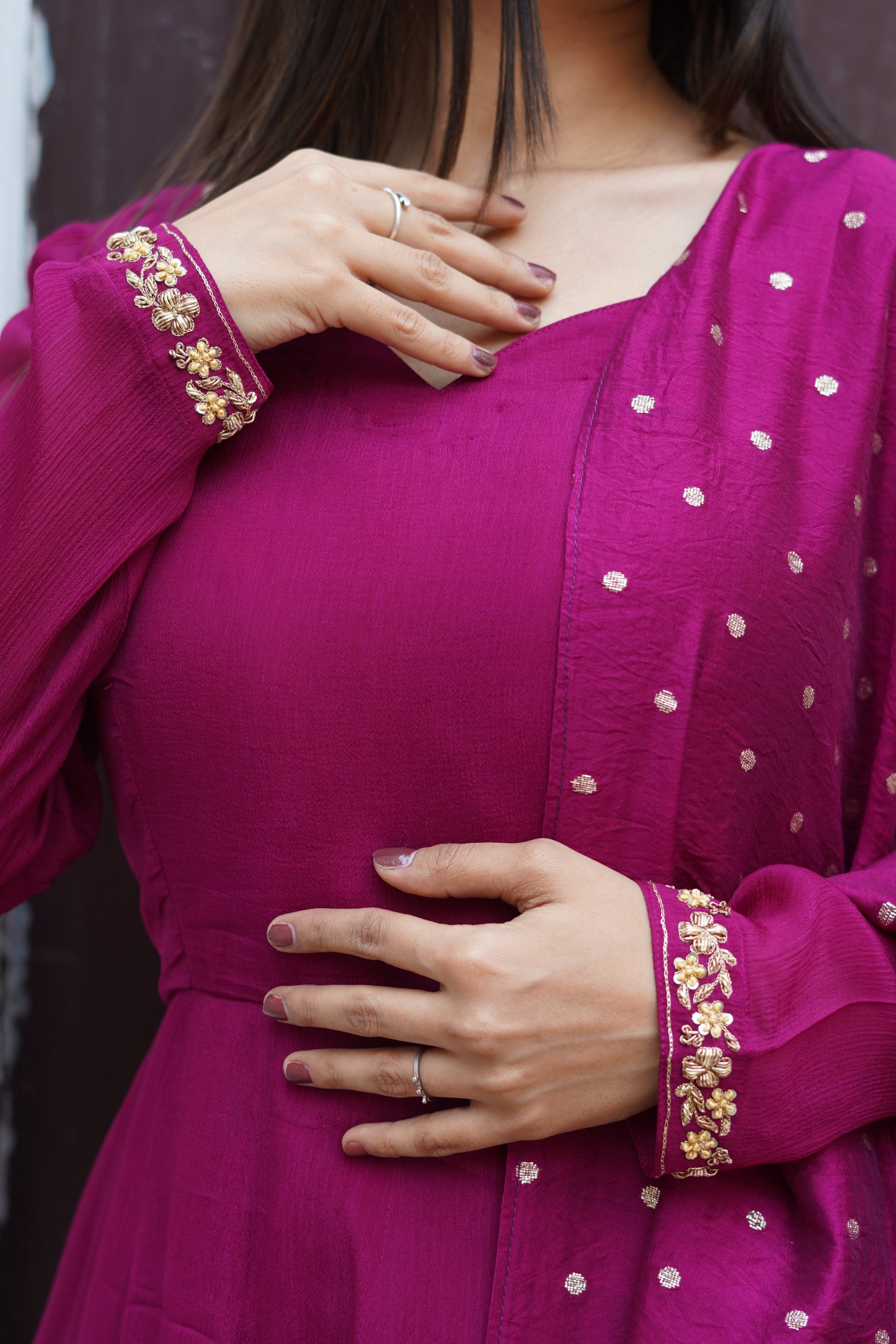 Burgundy Anarkali