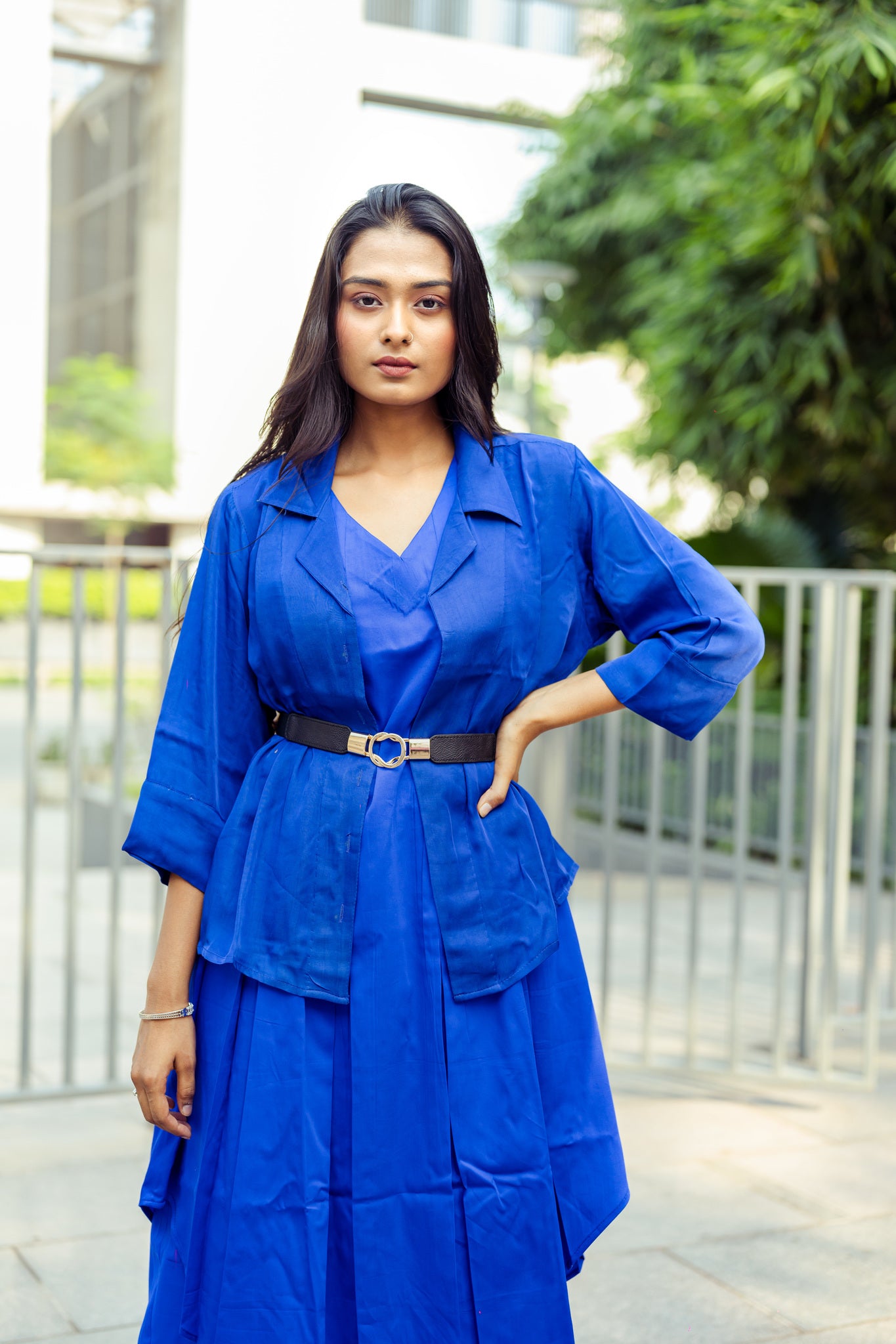Electric Blue Casual Co-ord Set with Jacket