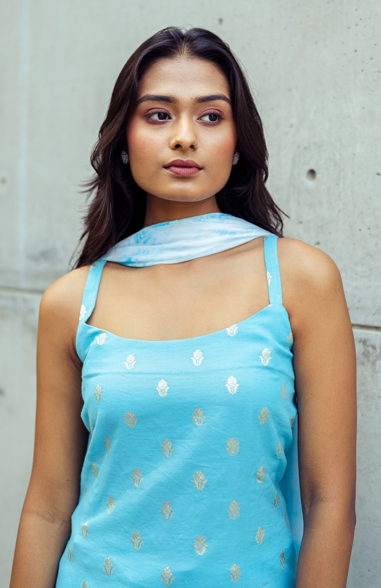 Aqua Blue Tie Dye Suit Set